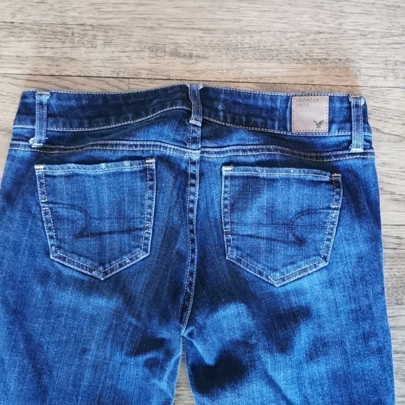 𝅺American Eagle Jeans Straight Leg Stretch 2 Long Tall - Picture 6 of 8